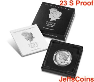 2023 S Peace Dollar Silver PROOF San Francisco .999 23XL US Mint Box with COA