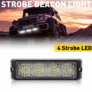 White Car ATV Truck Dash Strobe Flash Daytime Light Warning Lamp Bar Foglight