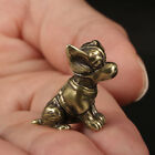 Solid Brass Cute Dog Figurine Statue Puppy Miniature Realistic Figure Decor Gift