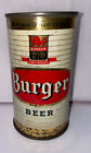 1955 BURGER Steel Flat Top Beer Can Brewed in Cincinnati, OH  Bottom Open
