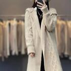 Autumn and winter new mid-length cashmere cardigan women hooded twist knit coat