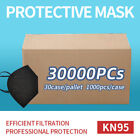 1 Pallet (30000 PCs) Black KN95  Face Mask 5 Layer  Disposable Respirator