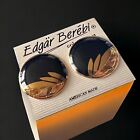 Bold & Beautiful Vintage 1980s Edgar Berebi Black & Gold Leaf Statement Earrings