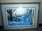 Terry Doughty Cabin Woods Chickadee Decorator Framed Print x 26 w by 19 1/2 Tall