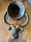 Antique Cast Iron Dinner Bell Longhorn Steer Bull Cow Barn Ranch