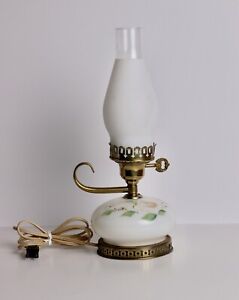 Vintage hand painted lamp with handle