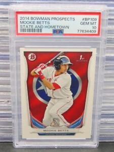 2014 Bowman Mookie Betts State And Hometown Paper 1st Prospect #BP109 PSA 10