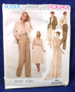 Vintage 70s Vogue Pattern 1883 Anne Klein Wardrobe Long Dress Suit Sz 10 Uncut