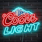 LED Neon Beer Sign Man Cave Home Bar Wall Decor Light Up Mountain Pattern