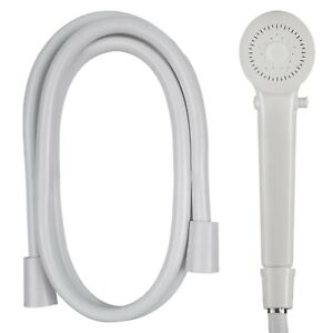 RV Handheld Shower Head And Hose With Shut Off (White)