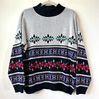 Vintage Clifton Place Pullover Tight Knit Sweater Unsized Winter Print USA