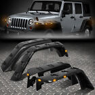 FOR 07-18 JEEP WRANGLER JK 4PCS POCKET-RIVETED STYLE WHEEL FENDER FLARES W/ LED (For: More than one vehicle)