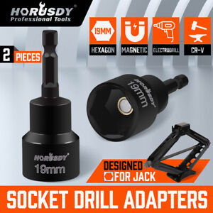 2PC RV Leveling Scissor Jack Socket Drill Adapter 3/4 19mm Magnet 1/4 Hex Shank