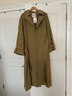 COS  /women / oversized trench coat/ khaki color / unlined / belted  /size (14)L