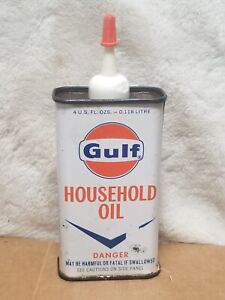 Vintage Gulf Household Oil 4oz Handy Oiler Can