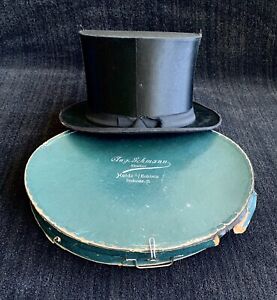 Antique Silk Top Hat ~ collapsible ~ original box ~ Prince of Wales