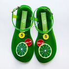 Katy Perry The Geli Sandals Jelly Shoes Lime Green Womens Size 5 Adjustable New