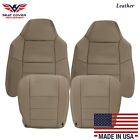 2002 2003 Ford F250 F350 Lariat Leather Perforated Seat Cover Replacement Tan (For: 2002 Ford F-350 Super Duty Lariat 7.3L)