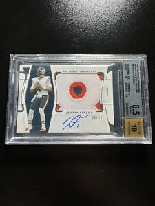 2021 Panini National Treasures Justin Fields Patch Auto Encased RPA /99 BGS 8.5