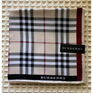 Unused Burberry Cotton Scarf Handkerchief Nova Check Large Size 57x 57cm