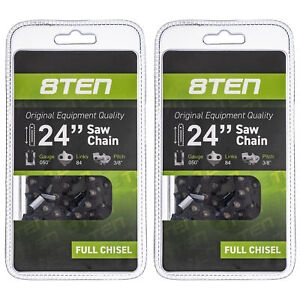 8TEN Chainsaw Chain for 24 Inch .050 3/8 84DL Stihl Husqvarna 455 Rancher 2 Pack
