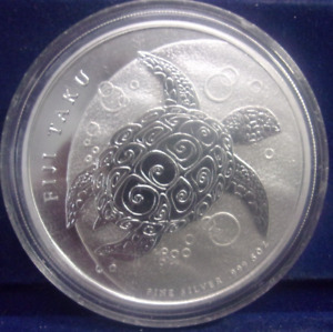 New Listing2011 Fiji Taku $10 Hawksbill Turtle 5 oz .999 FINE Silver Coin *DN*