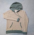 Vintage Champion Two Tone Hoodie Pullover Sweater Adult Small Tan Green