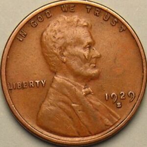 1929 S - Lincoln Wheat Penny - G/VG