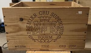 Château d’ Yquem Premiere Cru Sauternes Wooden Wine Crate 6 pack 2002 Vintage