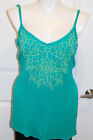 3 3X Torrid Women Plus Size Teal Blue Green Embroidered Floral Camisole Top EUC