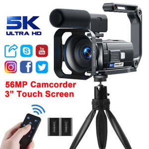 5K Video Camera Camcorder UHD 56MP WiFi Full Color Night Vision Vlogging Cam