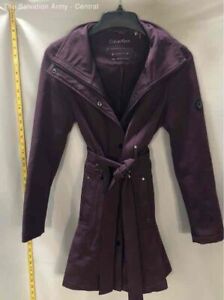 Calvin Klein Women Purple Water Resistant 4 Way Stretch Trench Coat Size X-Small