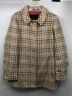 Coach Womens Multicolor Plaid Collared Long Sleeve Button Front Pea Coat Size L