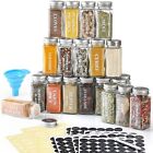 New Listing24 Pcs Glass Spice Jars with Labels - 4oz Empty Square, Airtight Metal Caps