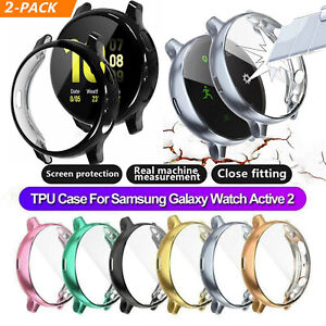 2Pack For Samsung Galaxy Watch Active 2 40/44mm Screen Protector Full Cover Case