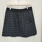 J Crew Factory 31913 Sz 6 Tweed Bungalow Midnight Mini Skirt Black Blue Wool