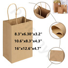 50-200PCS Kraft Paper Bags Bulk Gift Shopping Carry Craft Bag With Handles Brown