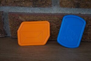 New ListingSLOT Toy Flat CARD Orange Carton Package Rectangle Blue Peas CAN Food Preschool