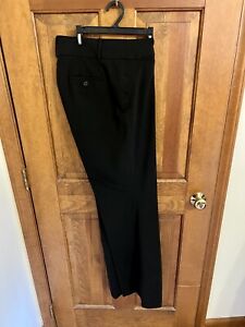 Ann Taylor Loft Womens Julie Trouser Pants Size 10 T Black Flat Front Stretch