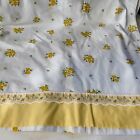 Vintage Lady Pepperell Queen Floral Flat Sheet Yellow Roses  No Iron Percale