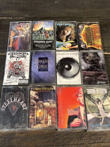 New Listing80s & 90s Heavy Thrash Metal Cassette Tape Lot Of  12 Tested