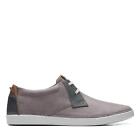 Clarks Mens Gereld Low Grey Leather Casual Sneakers Shoes