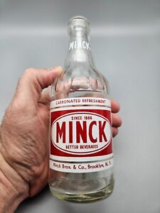 Minck Better Beverages Soda ACL Bottle. Mint Cont. Brooklyn, NY  12oz squat