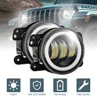 AUXBEAM 4 Inch LED Fog Lights White DRL Amber Turn Signal For Jeep Wrangler JK (For: Jeep Wrangler)