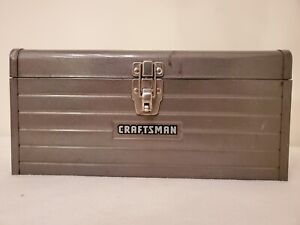 Sears Craftsman Grey, Gray Metal Tool Box, Vintage, No Tray, 16 x 7 x 7.5 inches