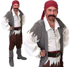 MENS CARIBBEAN PIRATE COSTUME ADULT CAPTAIN FANCY DRESS COSTUME BOOK OUTFIT