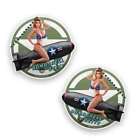 Bombshell Betty WW2 Pin Up Sexy Vintage Babe Sticker Nose Art Truck Decal 2pk