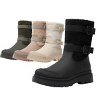 Women Waterproof Winter Snow Boots Fur Lined Side Zipper Mid Calf