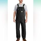 New With Tags Carhartt Mens Relaxed Fit Duck Bib Overall Black Size 30 x 32