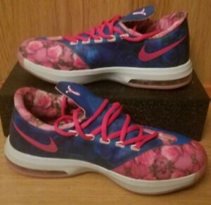 Nike KD Durant 6 VI Aunt Pearl Size 5 618216-600 Pink Floral Breast Cancer